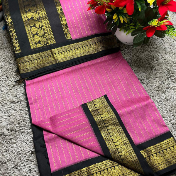 Black Pink Vaira OOSI-Kalyani Cotton