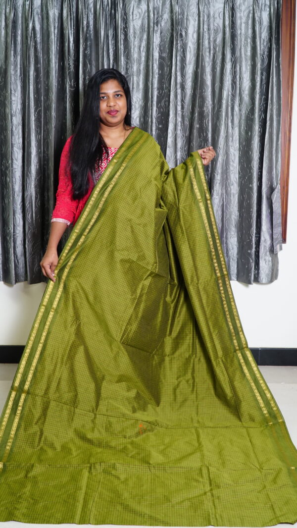 Arani Passi Green Saree - Image 2