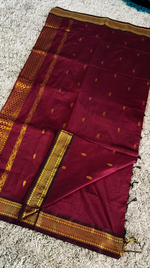 Kalyani cotton Red saree - Image 2