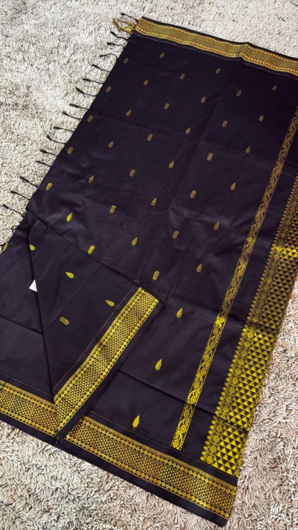 Kalyani cotton Black saree - Image 3