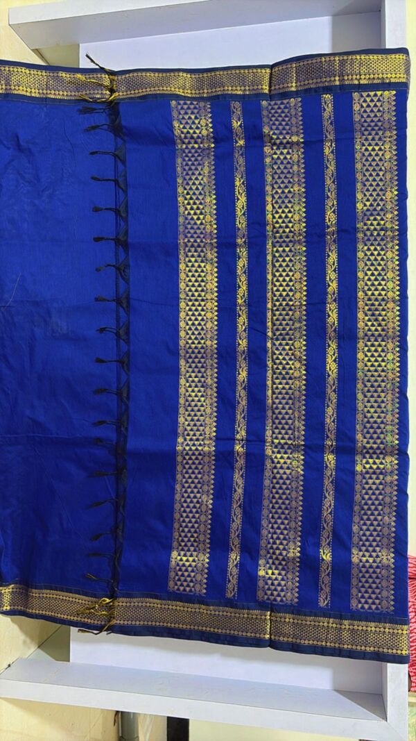 Kalyani cotton Blue saree - Image 2