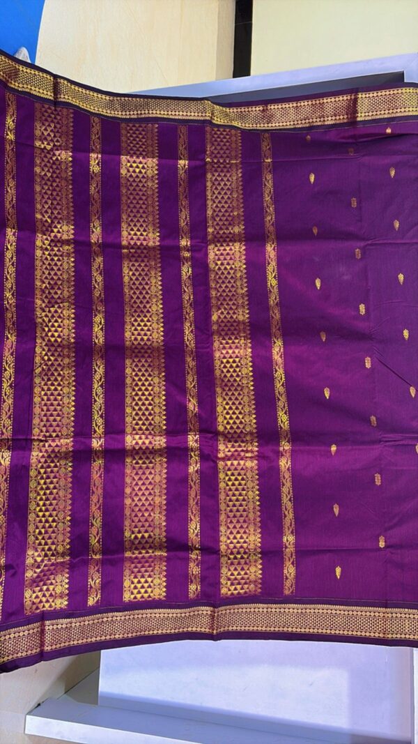 Kalyani Cotton Purple Saree - Image 2