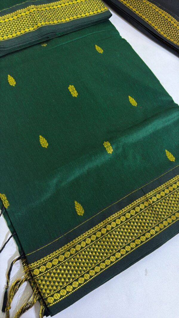 Kalyani cotton Green saree