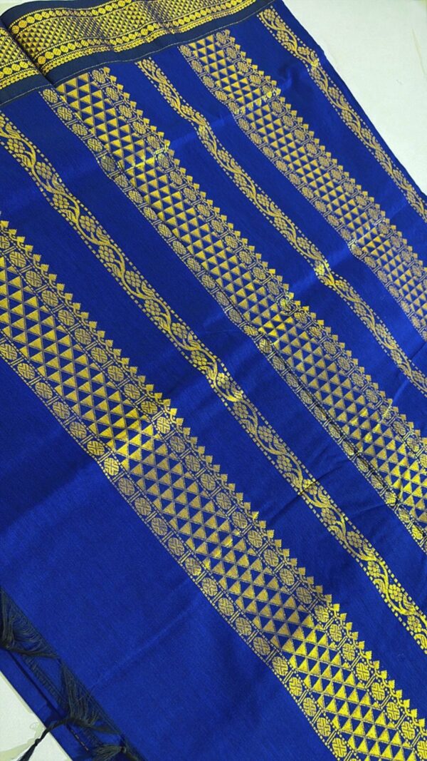 Kalyani cotton Blue saree - Image 3