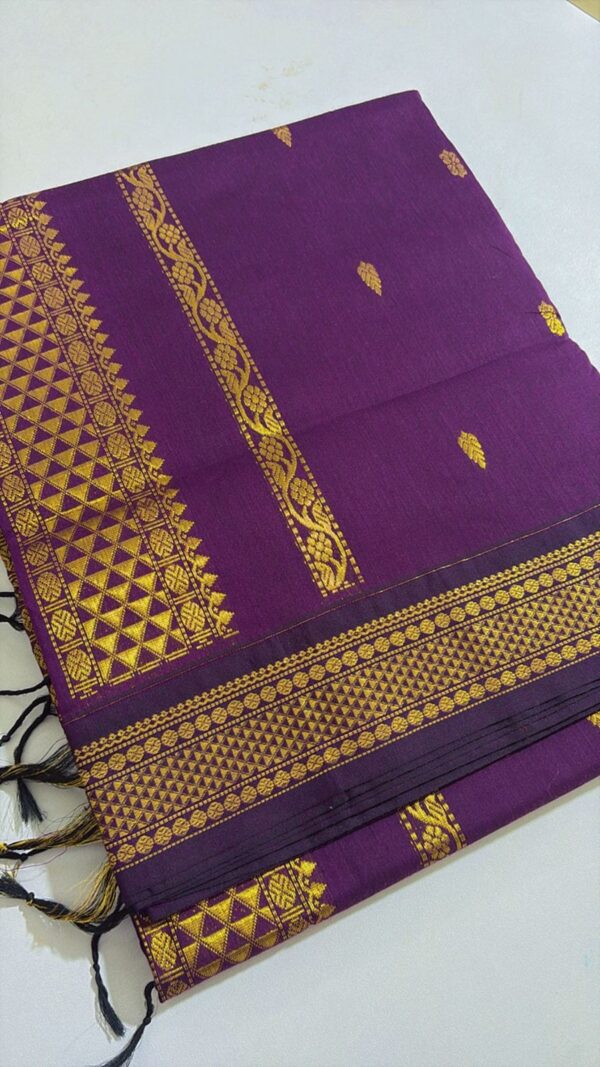 Kalyani Cotton Purple Saree