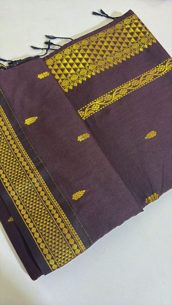 Kalyani cotton Brown saree - Image 3