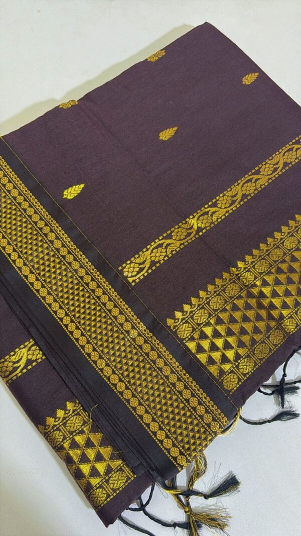 Kalyani cotton Brown saree