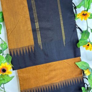 Raga kalyani cotton saree black border