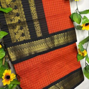 Vriksham-Orange with Bottle green Kattam Kalyani