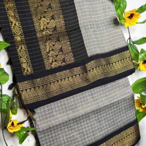 grey-saree-with-black-border&gold-zari