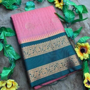 lotus-pink-saree-with-green-border