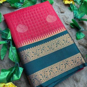 red-saree-with-green-border