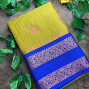 yellow-saree-with-blue-border