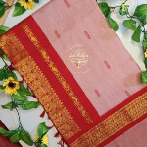 Jovita – Blush Pink Kalyani Cotton Saree