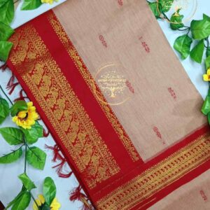 Malathi– Beige Kalyani Cotton Saree