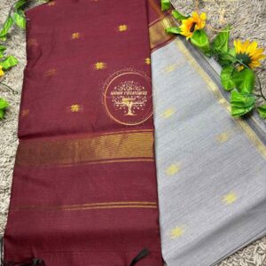 Ezhili-Cream Semi Maheswari Silk Cotton Saree