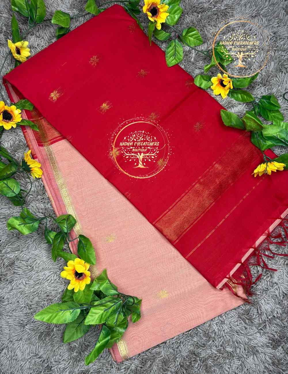Haruni-Cream Semi Maheswari Silk Cotton Saree