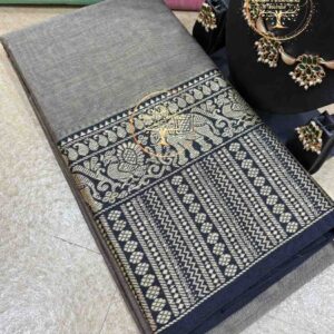 Indukala-Ash Grey Narayanpet Cotton Saree