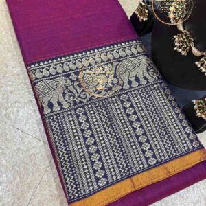 Haripriya-Wine Maroon Narayanpet Cotton Saree