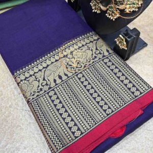 Gautami-Royal Blue Narayanpet Cotton Saree