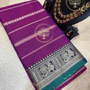 Nathiya-Purple Narayanpet Cotton Saree