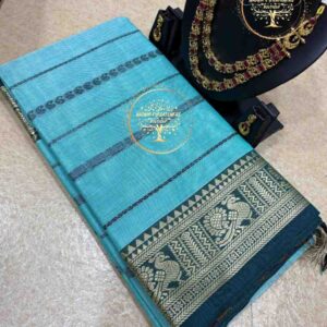 Saheli-Sea Blue Narayanpet Cotton Saree