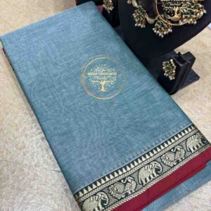 Girisha-Steel Blue Narayanpet Cotton Saree