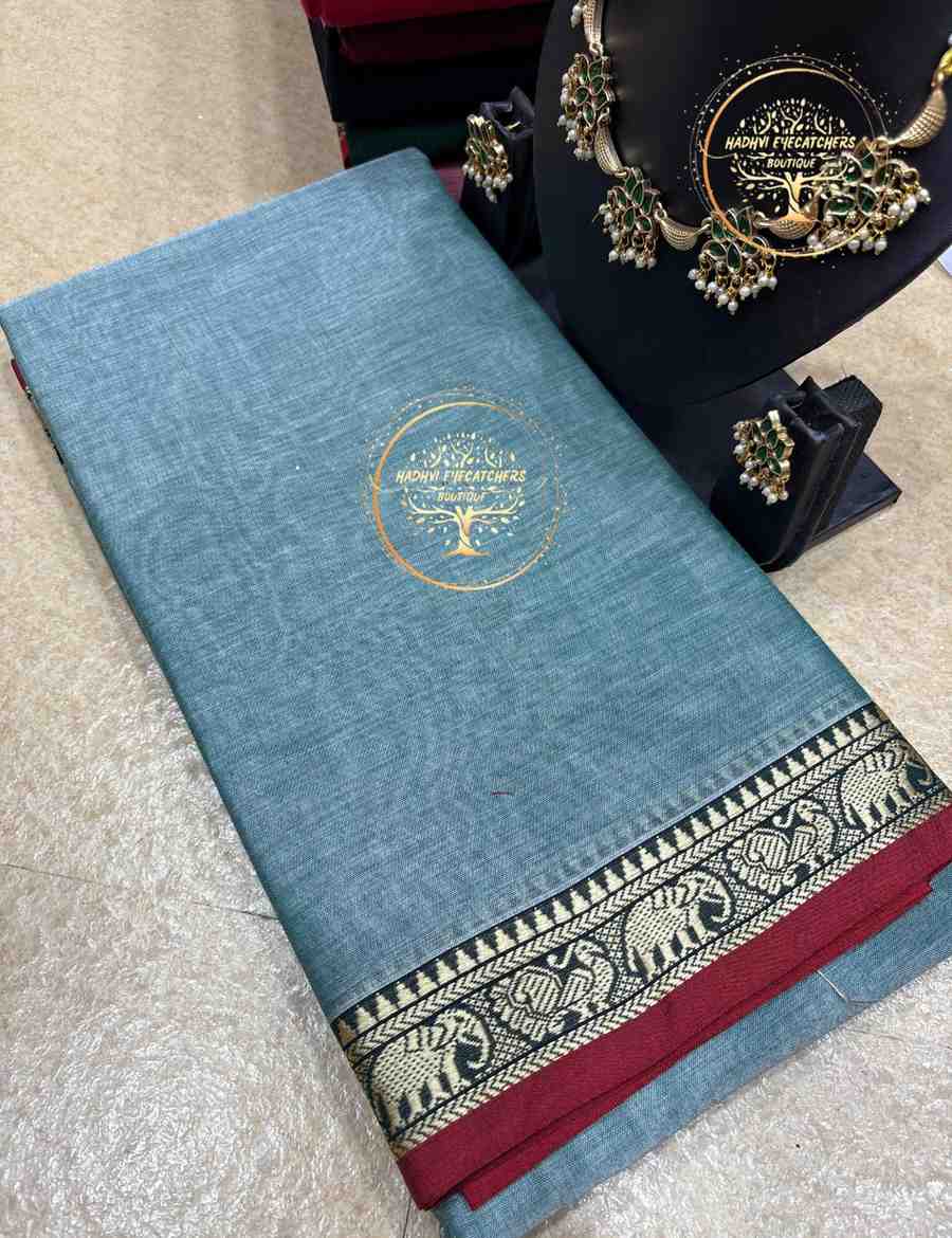 Girisha-Steel Blue Narayanpet Cotton Saree