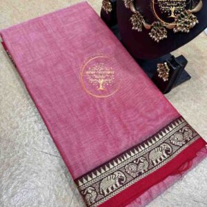 Charvisri-Dusty Rose Pink Narayanpet cotton saree