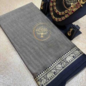 Eshita-Grey Narayanpet Cotton Saree