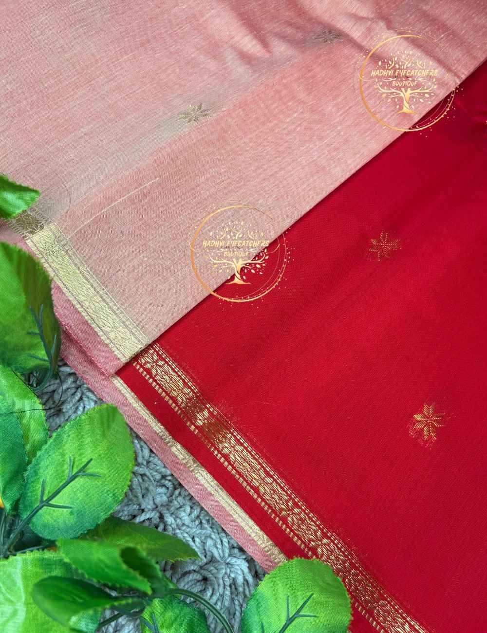 Haruni-Cream Semi Maheswari Silk Cotton Saree - Image 3