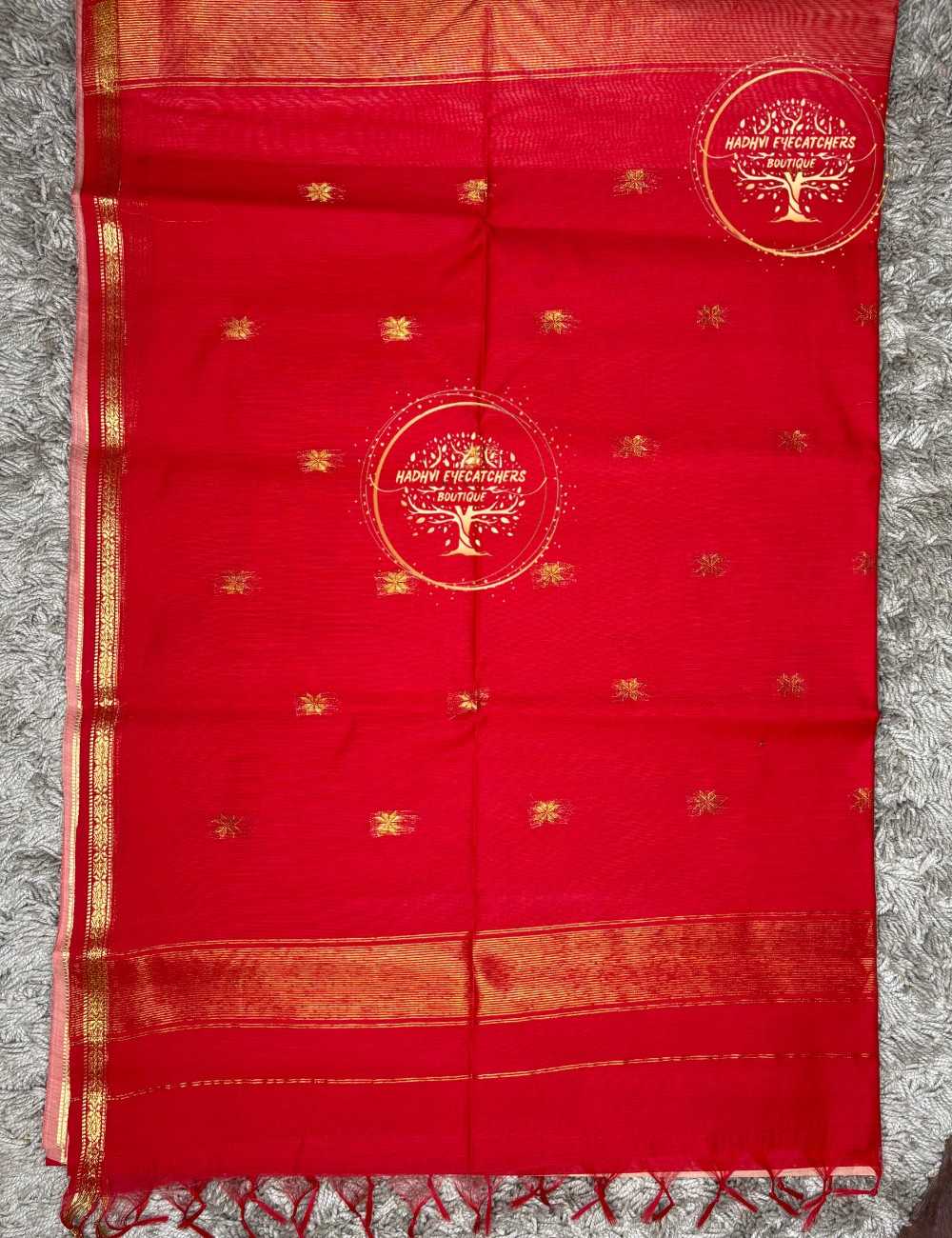 Haruni-Cream Semi Maheswari Silk Cotton Saree - Image 4
