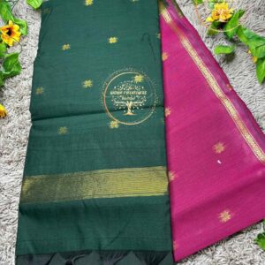 Soma-Magenta Pink Semi Maheswari Silk Cotton Saree