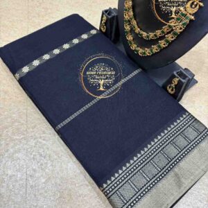 Umadevi – Midnight Blue Narayanpet Cotton Saree