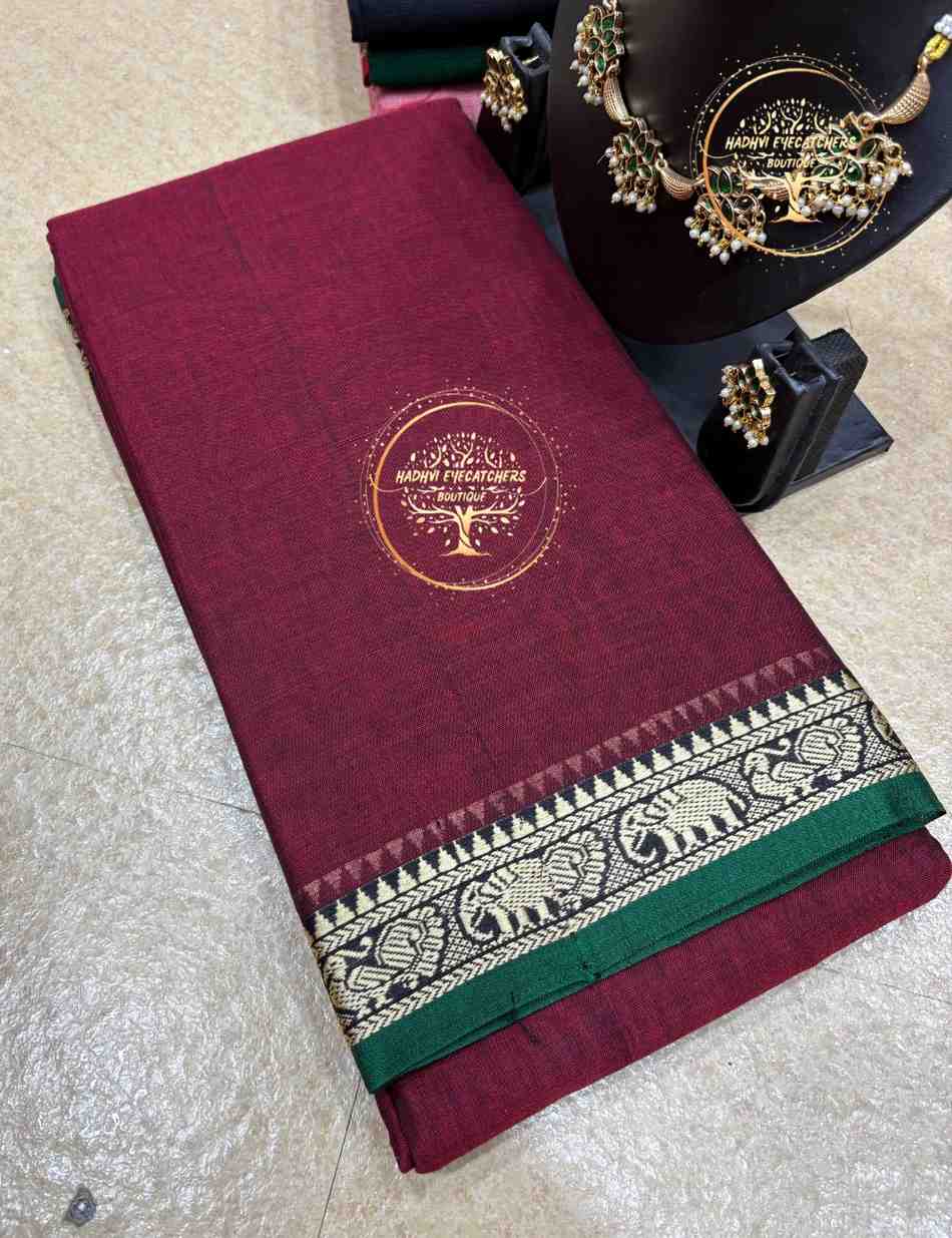 Jyothsana-Deep Wine Narayanpet Cotton Saree
