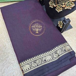 Arianna-Deep Wine Purple Narayanpet Cotton Saree