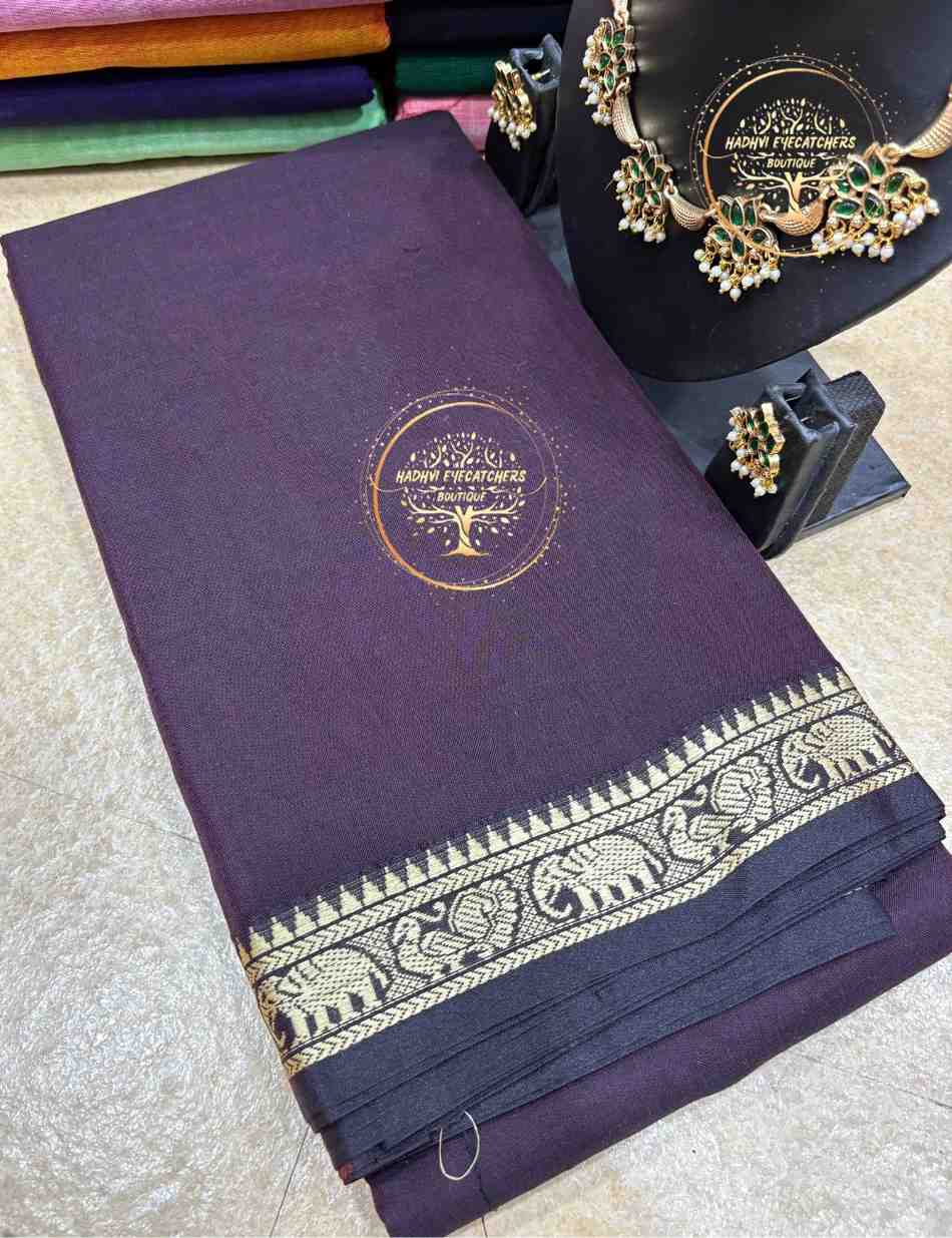 Arianna-Deep Wine Purple Narayanpet Cotton Saree