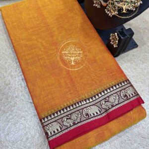 Asha-Mustard Yellow Narayanpet Cotton Saree