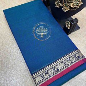 Eshika-Peacock Blue Narayanpet Cotton Saree