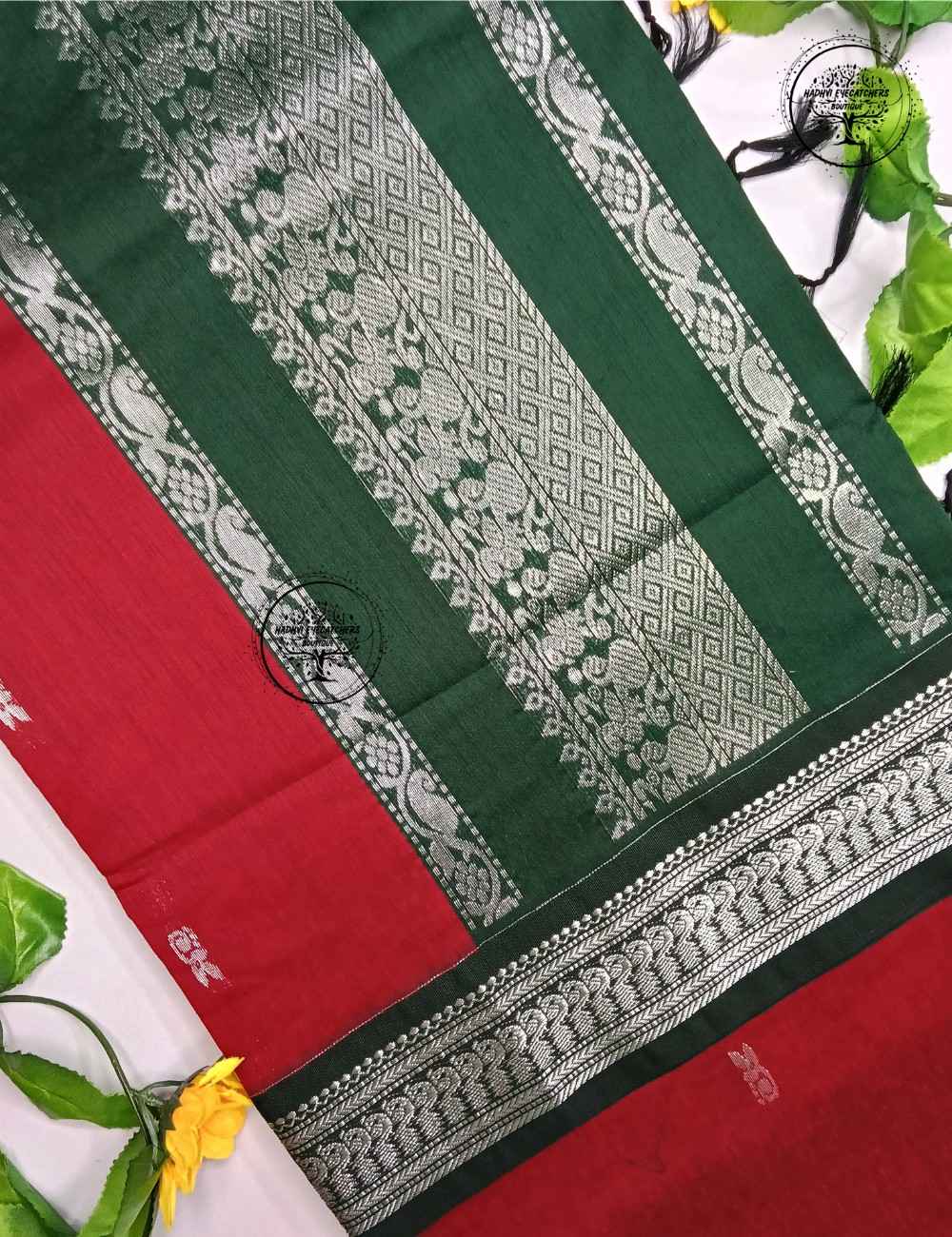 Pavina-Deep Red Kalyani Cotton Saree