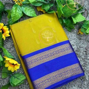 Bairavi-Golden Yellow Kanchi Soft Silk Saree