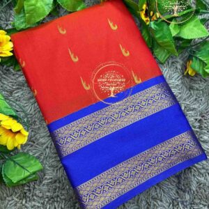 Mounika-Red Kanchi Soft Silk Saree