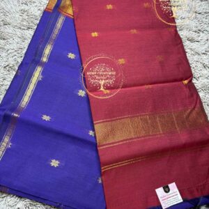 Bavanasri-Violet Semi Maheswari Silk Cotton Saree
