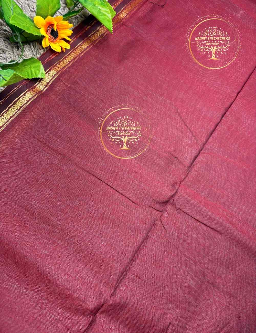 Bavanasri-Violet Semi Maheswari Silk Cotton Saree - Image 4