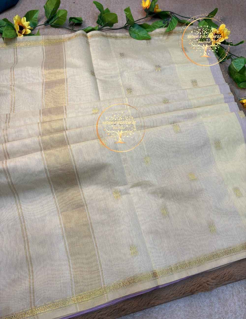 Rukmini-Lilac Semi Maheswari Silk Cotton Saree - Image 4