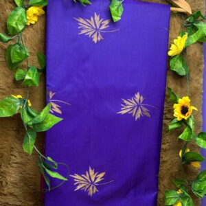 Violet Raga Soft Silk Saree with Pink Pallu and Gold Motifs