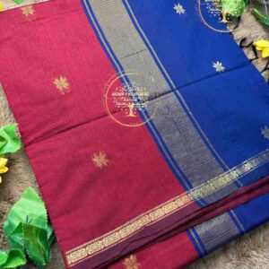 Nalini-Red Semi Maheswari Silk Cotton Saree