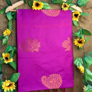Pink and Blue Double-Shaded Raga Soft Silk Saree