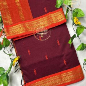 Ishita- Maroon Kalyani Cotton Saree