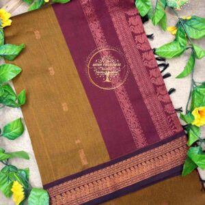 Jiyana-Olive Green Kalyani Cotton Saree
